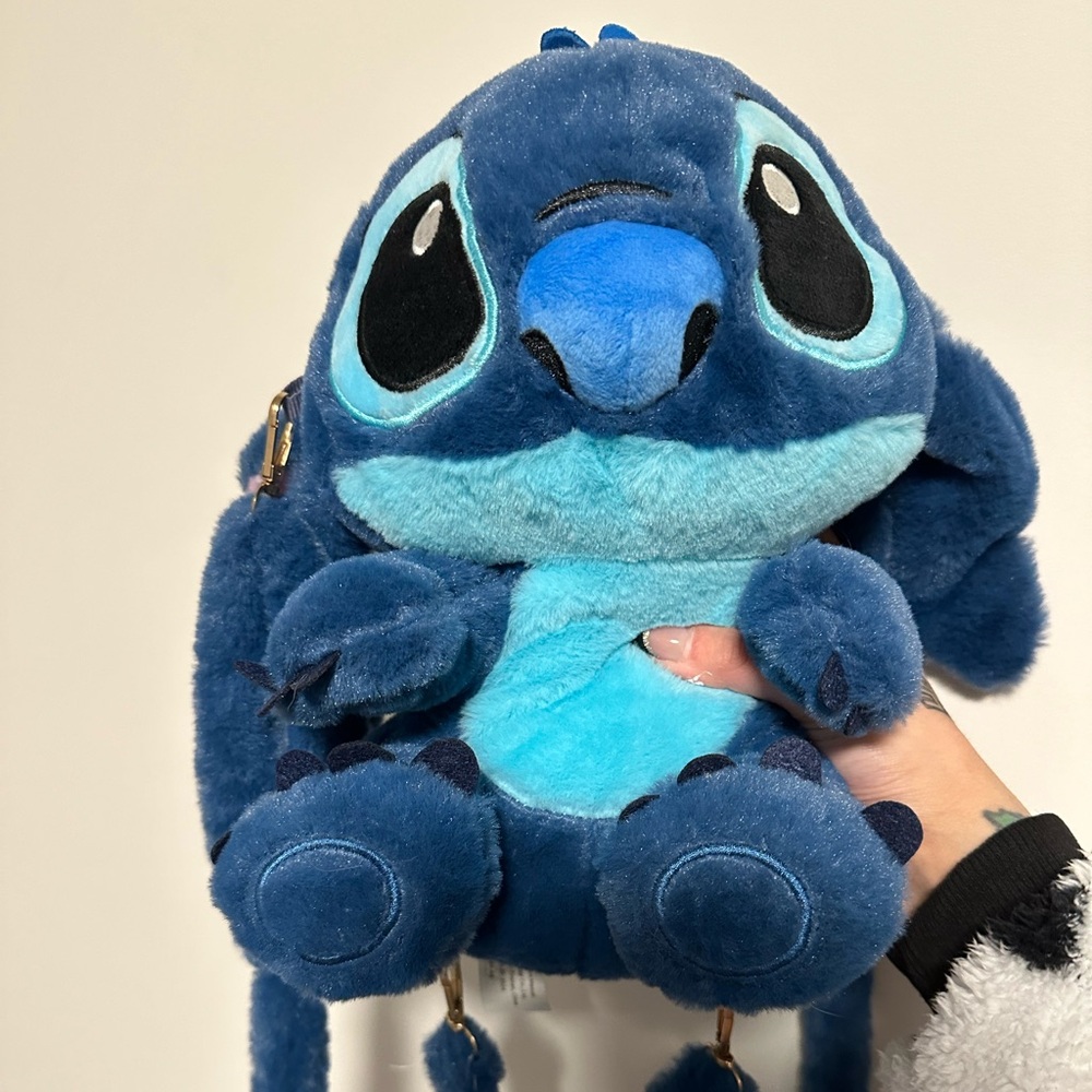 Blue Stitch Plush Crossbody Bag